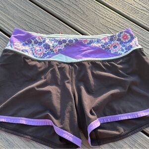 Floral Patterned Athletic Shorts